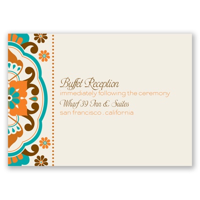 Moroccan Beauty - Peacock - Reception Card