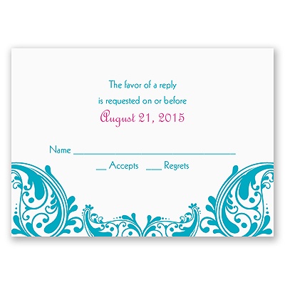 Bollywood Flair - Response Card and Envelope