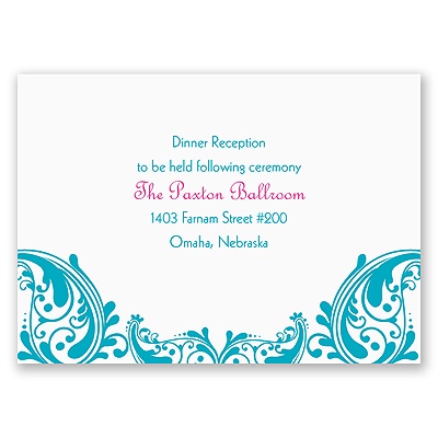 Bollywood Flair - Reception Card