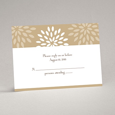 Mod Blossoms - Champagne - Response Card and Envelope