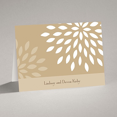 Mod Blossoms - Champagne - Note Card and Envelope