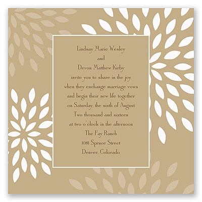 Mod Blossoms - Champagne - Invitation