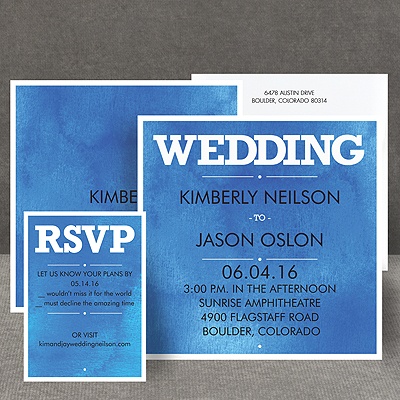 Wedding Type - Navy - Invitation