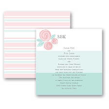 Romantic Posies - Aqua - Invitation