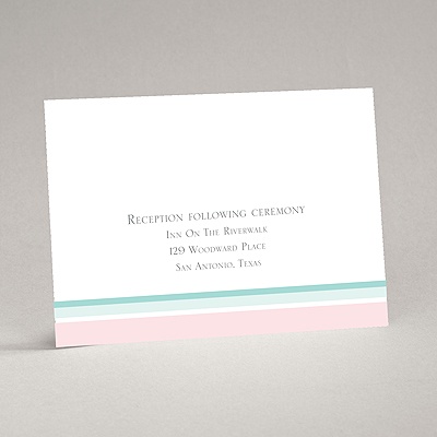 Romantic Posies - Aqua -Reception Card