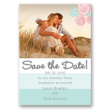 Romantic Posies - Aqua - Save the Date Magnet