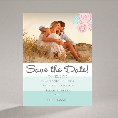 Romantic Posies - Aqua - Save the Date Magnet
