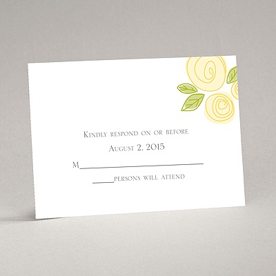 Romantic Posies - Canary - Response Card and Envelope