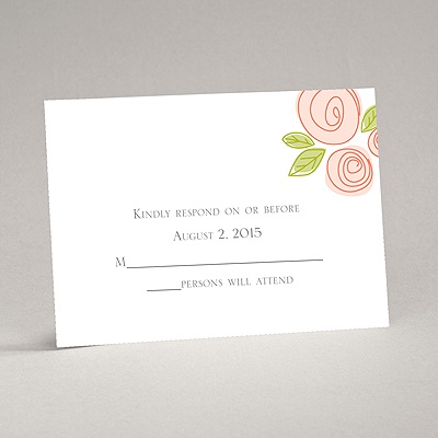 Romantic Posies - Tango - Response Card and Envelope