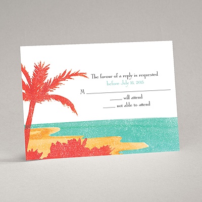 Palm Tree Pair - Response Card and Envelope