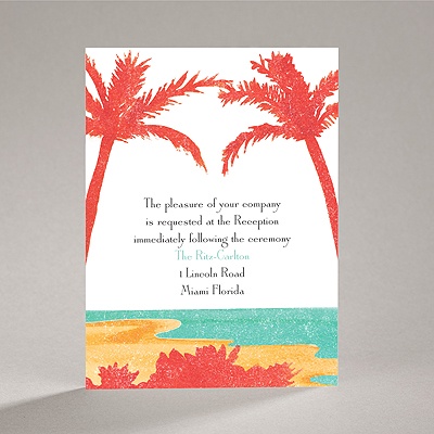 Palm Tree Pair - Reception Card