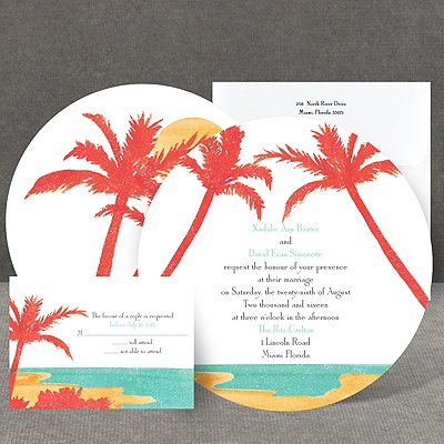 Palm Tree Pair - Invitation