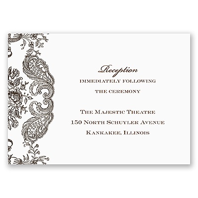 Rustic Lace - Reception Card