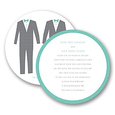 Patterned Tuxes - Invitation