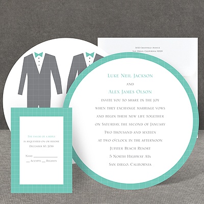 Patterned Tuxes - Invitation
