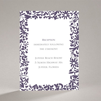 Patterned Tux and Dress - Reception Card