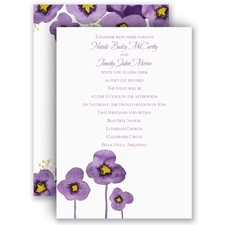 Watercolor Pansies - Invitation