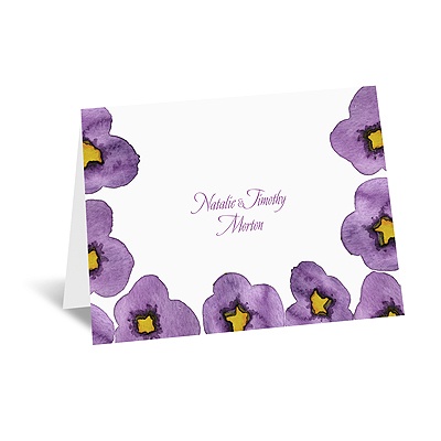 Watercolor Pansies - Note Card and Envelope