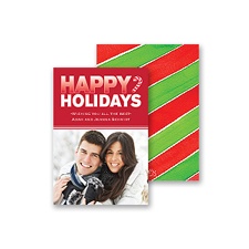 Mod Message - Barn Red - Petite Photo Holiday Card