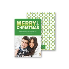 Mod Message - Kelly Green - Petite Photo Holiday Card