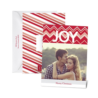 Chevron Joy - Petite Photo Holiday Card
