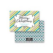 Candy Stripes Christmas - Peacock - Petite Holiday Card