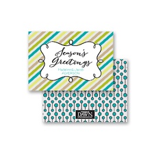 Candy Stripes Season - Peacock - Petite Holiday Card