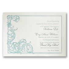 Flourish Feature - Ecru - Featherpress Invitation