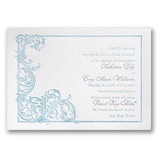 Flourish Feature - White - Featherpress Invitation