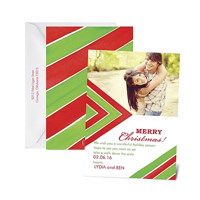 Chevron Season - Cherry - Photo Holiday Card
