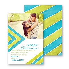 Chevron Season - Palm - Photo Holiday Card