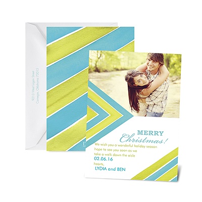 Chevron Season - Palm - Photo Holiday Card