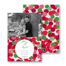 Bright Bubbles - Merlot - Photo Holiday Card