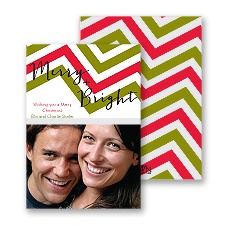 Cheery Chevron - Photo Holiday Card
