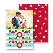 Cozy Pattern - Barn Red - Photo Holiday Card