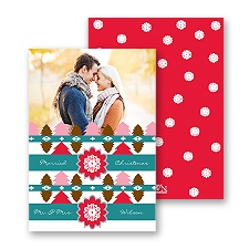 Cozy Pattern - Cherry - Photo Holiday Card