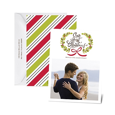 First Christmas - Cherry - Photo Holiday Card