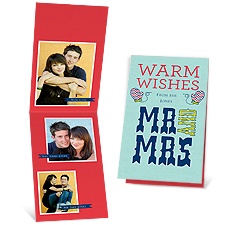 Warm Wishes - Aqua - Photo Holiday Card
