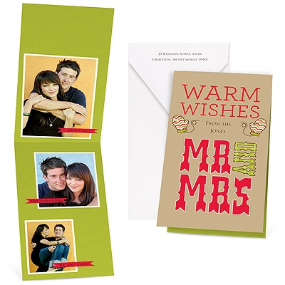 Warm Wishes - Champagne - Photo Holiday Card