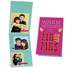 Warm Wishes - Raspberry - Photo Holiday Card