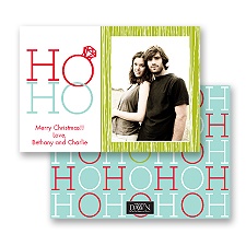 Ho Ho - Aqua - Photo Holiday Card
