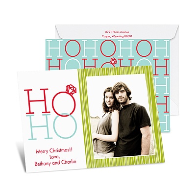 Ho Ho - Aqua - Photo Holiday Card