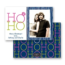 Ho Ho - Navy - Photo Holiday Card
