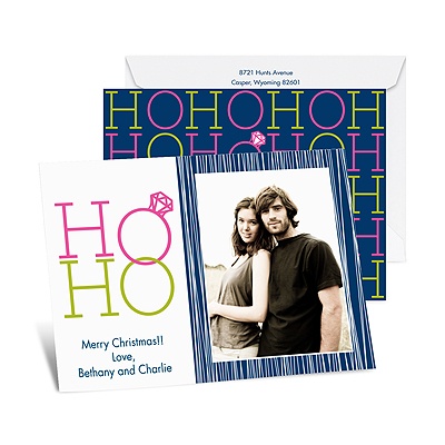 Ho Ho - Navy - Photo Holiday Card
