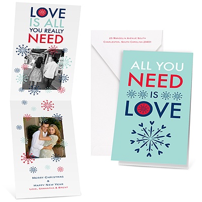 All You Need - Aqua - Photo Holiday Card