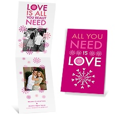 All You Need - Raspberry - Photo Holiday Card
