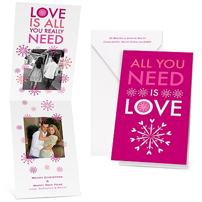 All You Need - Raspberry - Photo Holiday Card