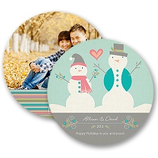 Happy Snowmen - Photo Holiday Card