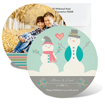 Happy Snowmen - Photo Holiday Card