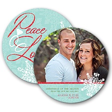 Filigree Snowflakes - Photo Holiday Card